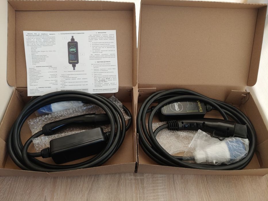 Зарядка ElectroS Type 1/Type 2/Tesla/Gbt 32A 7kw Україна Гарантія 1рік