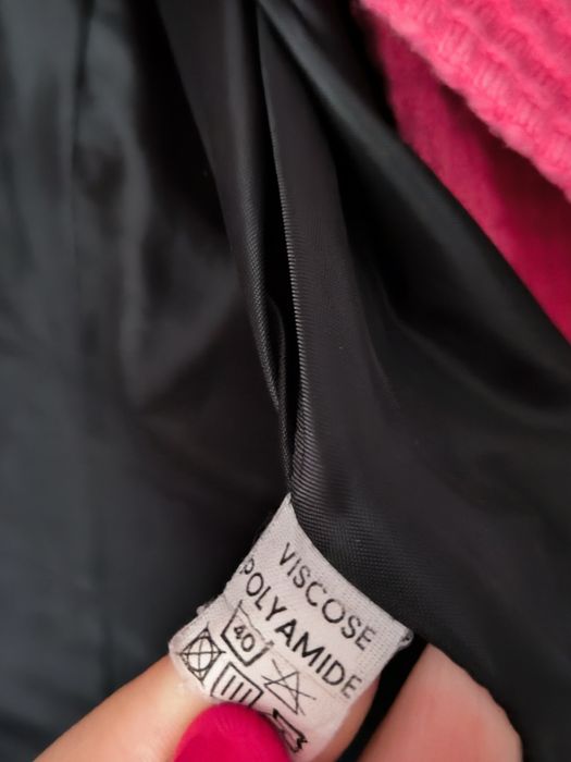 Płaszcz wiosenny różowy Lalous S wiosna wiskoza wiskozowy