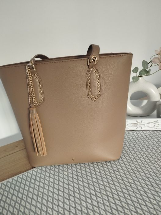 Torebka Ochnik shopper beżowa