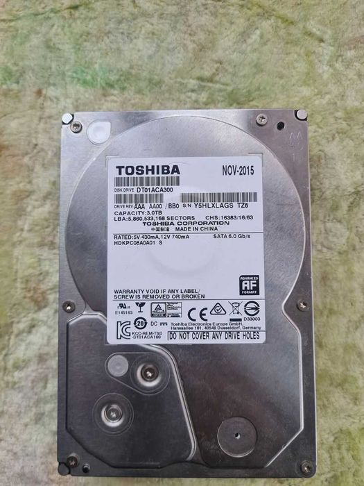 Жесткий диск 3.5" 3TB Toshiba