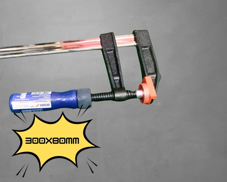 DEDRA Ścisk stolarski 300x80 mm solidny Drewniana rączka Uchwyt CPK