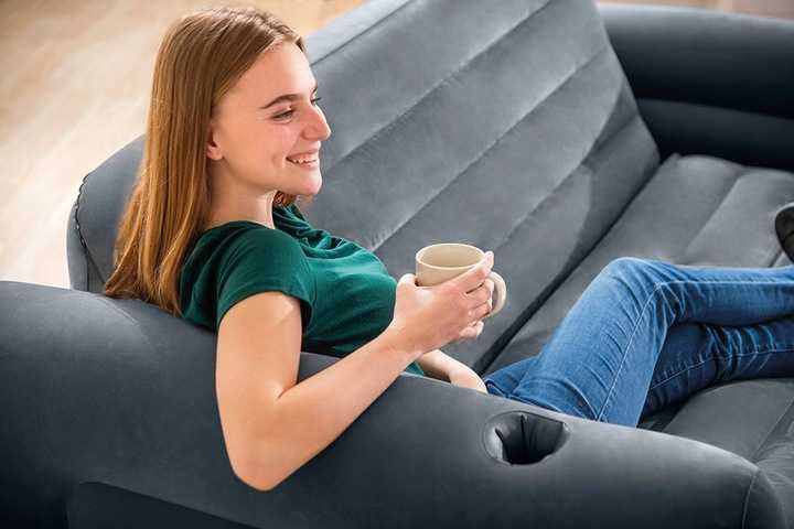 Sofa Dmuchana 2w1 Rozkładana Materac Łóżko INTEX Uszkodzona