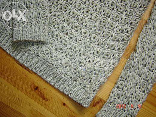 ATMOPSHERE sweter ażurowy rybaka 40 L oliwkowy