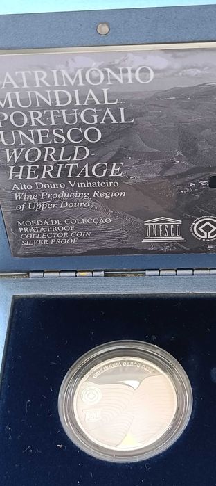 Moeda prata coleção colecionador proof alto douro vinhateiro