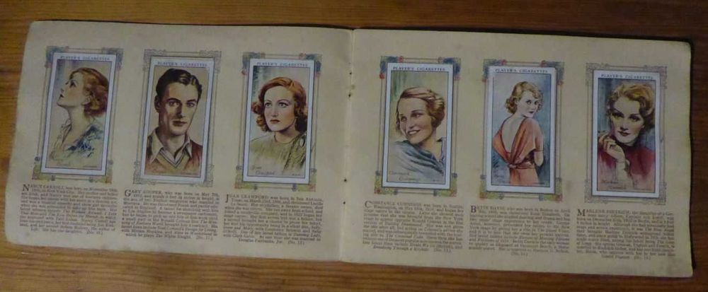 1934 cartões de tabaco "Film Stars" - estrelas de cinema - completa