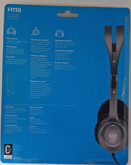 Słuchawki z mikrofonem LOGITECH H110 Stereo