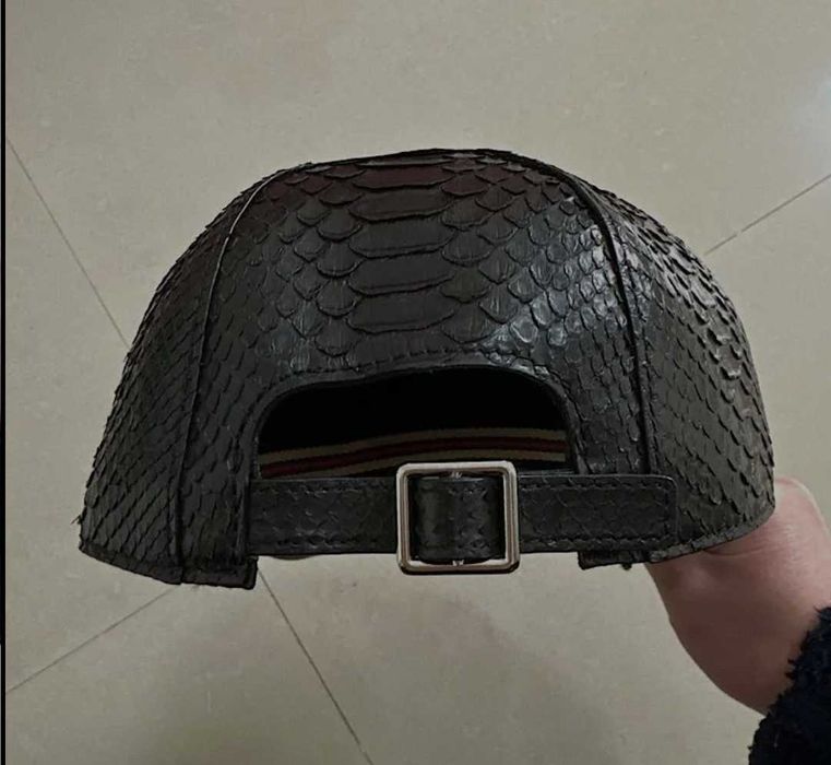 Пітон Бейсболка із натуральної шкіри