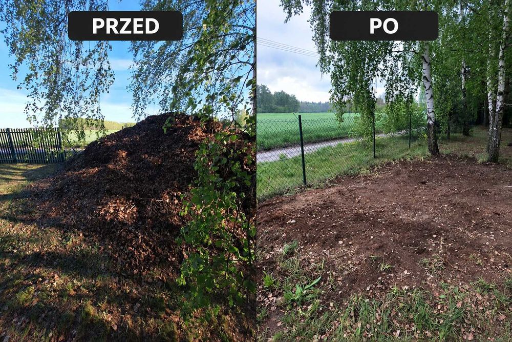 Wywóz odpadów zielonych Wywóz gałęzi Wywóz liści Łask Odbiór Gałęzi Sprzątanie działek Grabienie liści Koszenie trawy Odbiór trawy