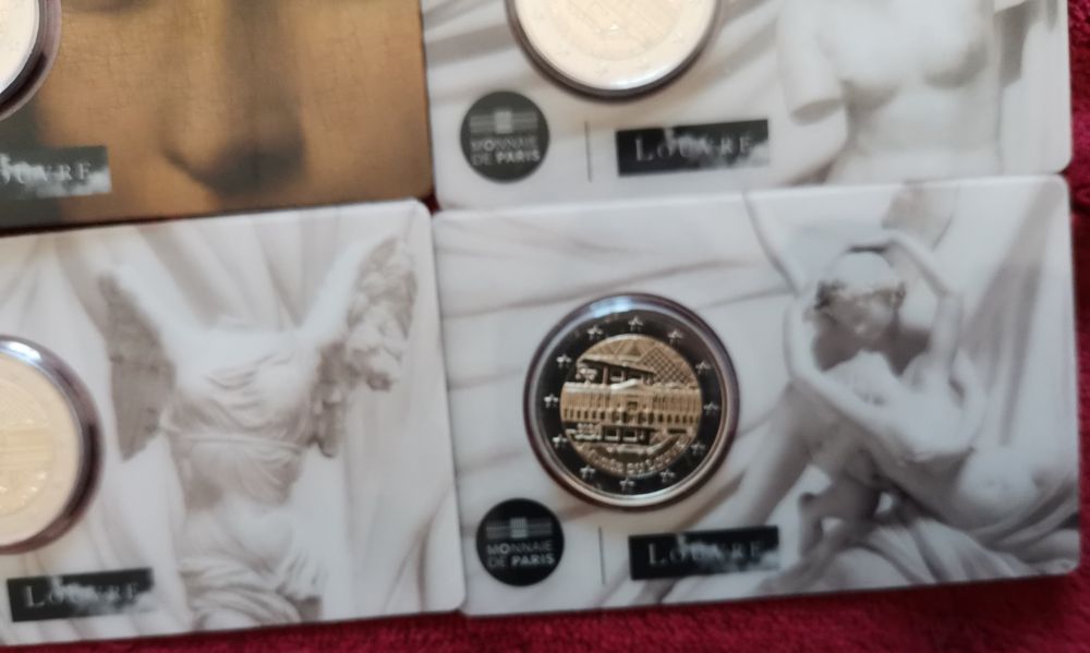 Conjunto de 4 moedas 2€ coincard Musée du Louvre