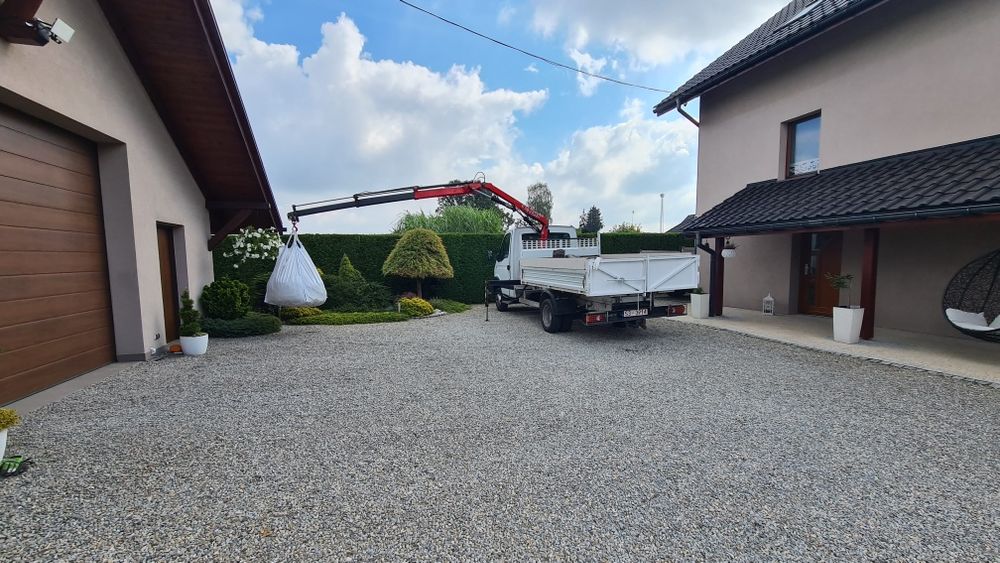 Usługi transportowe Wywóz gruzu ziemi śmieci worek big bag dźwig hds