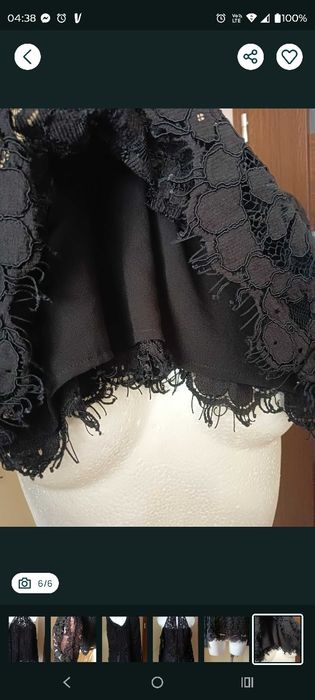 Czarna koronkowa gotycka bluzka gothic lolita Visual Kei alternatywka