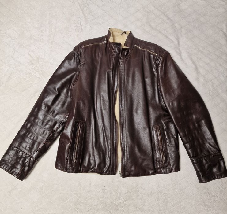 куртка зимняя мужская кожаная с натуральной подкладкой