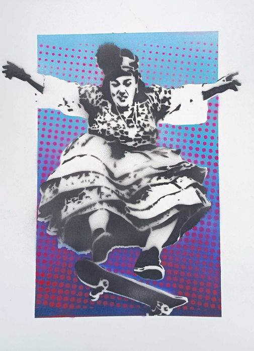 Grandma skater POP ART poster