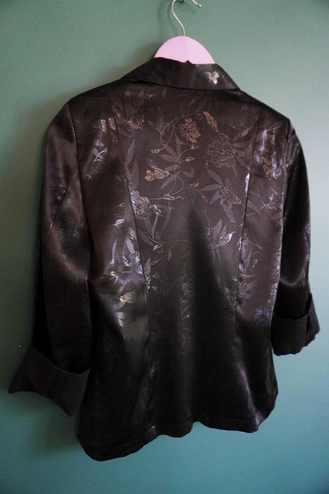 Marynarka czarna motyw wzór połyskująca błyszcząca 38 M