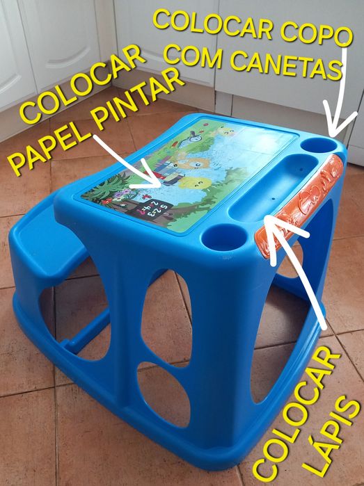 SECRETÁRIA EM PVC,CRIANÇA PINTAR.Casa,Quarto,Sala,Cozinha,Infantário.