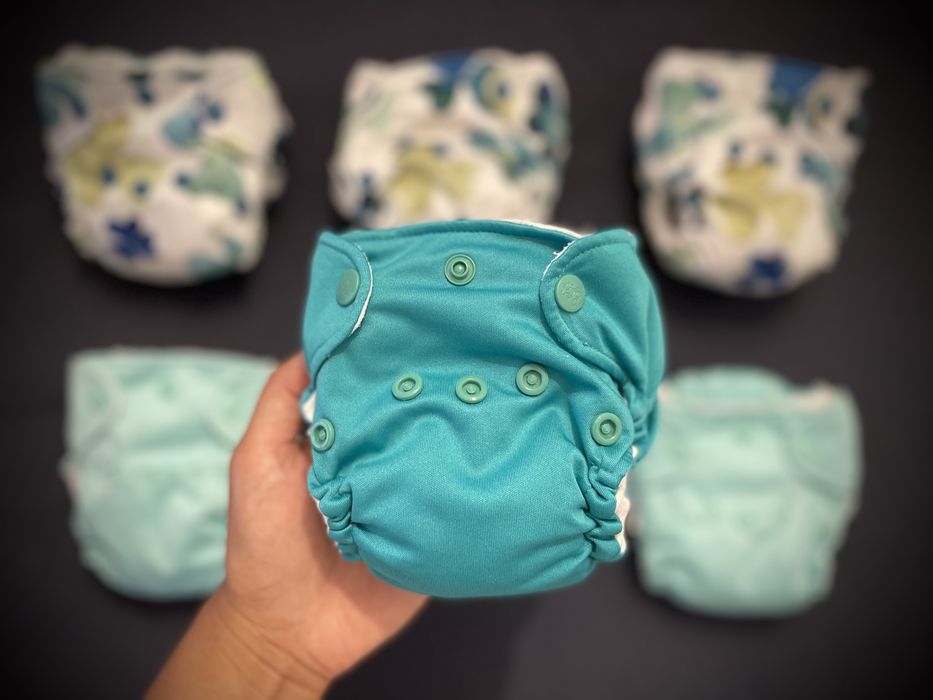 Seis fraldas reutilizáveis tudo-em-um para recém-nascido Lil Joey