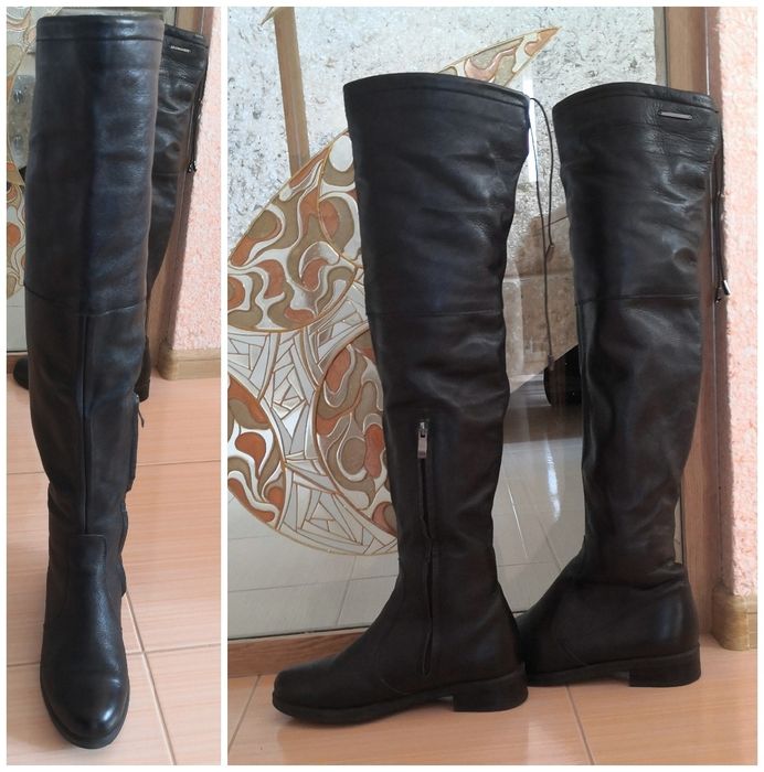 Шкіряні сапоги ботфорти Єврозима