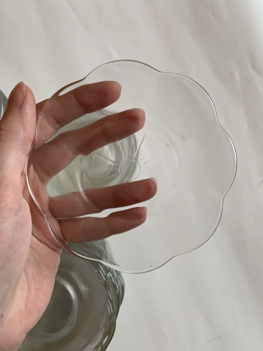 1 szt. Szklany spodek kwiatek prl