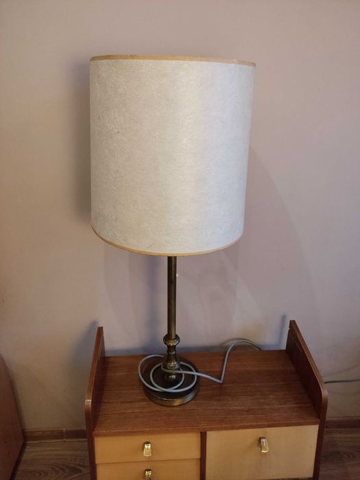 Lampa stara stołowa z abażurem