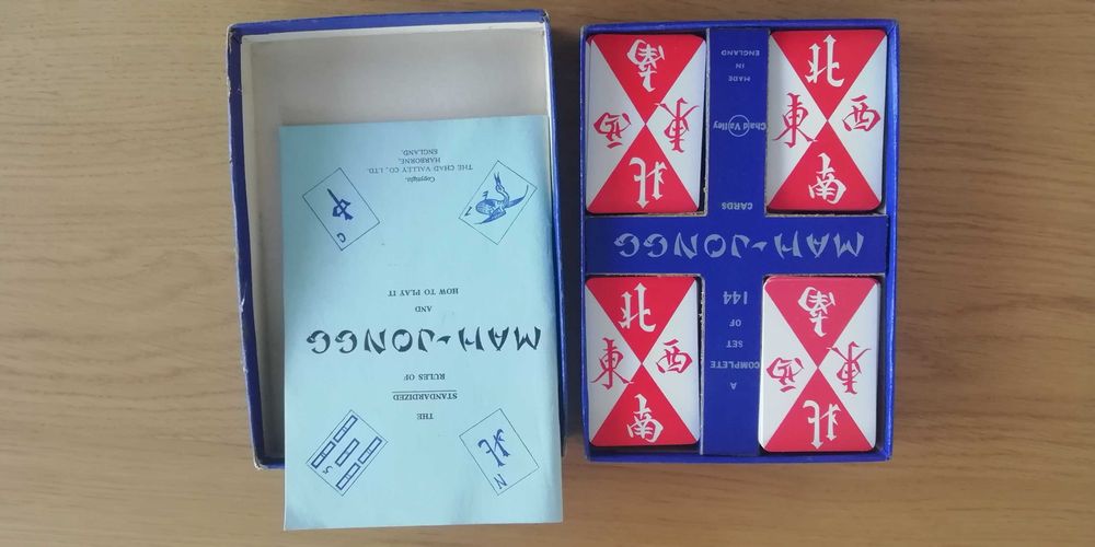 Jogo Mah-Jongg cartas antigo