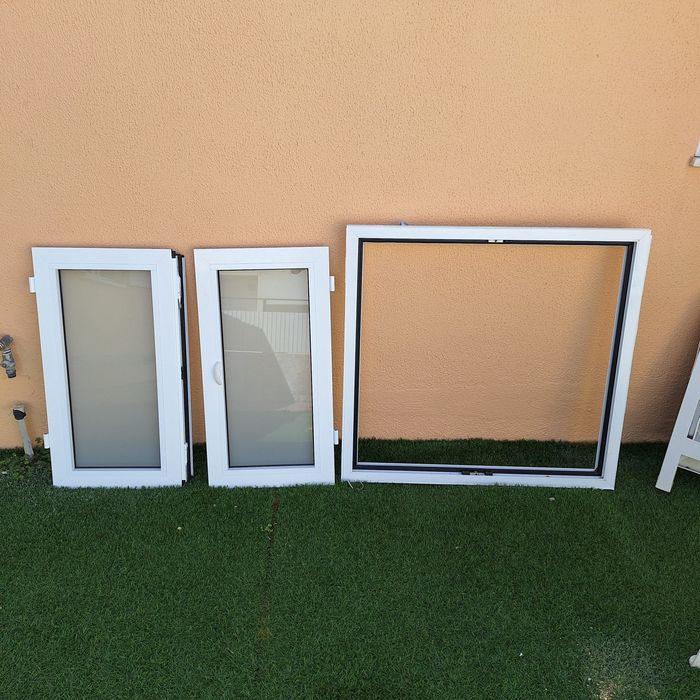 Portas de armário em aluminio branco lacado