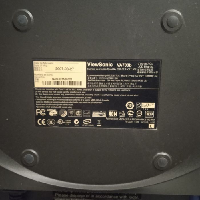 Монитор ViewSonic VA703b