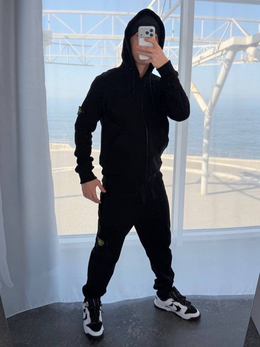 Зіп худі Stone Island чорний 1:1 оригінал