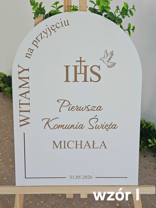 Tablica dekoracyjna na sztalugę Pierwsza Komunia Święta dekoracja