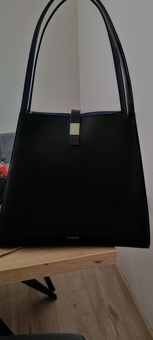Nowa Skórzana Torebka LANVIN Concerto Arpège Tote MM – Czarna (Noir)