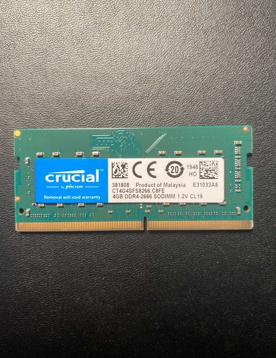 Memória Crucial 4GB DDR4-2666 UDIMM64729665660289120