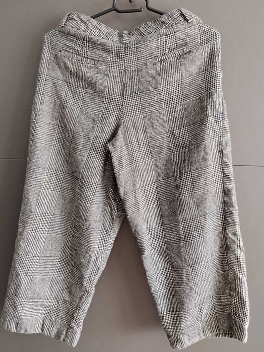 Massimo Dutti spodnie 100% wełna w kratę r. 36/S (z metki 40) kuloty szerokie