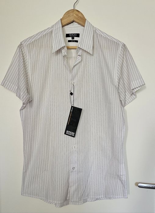 Nowa koszula slim Fit biała prązek M, SMOG