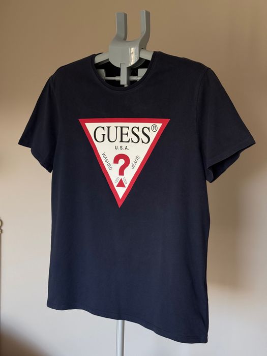 Guess Core Original T-shirt XL granatowy slim fit