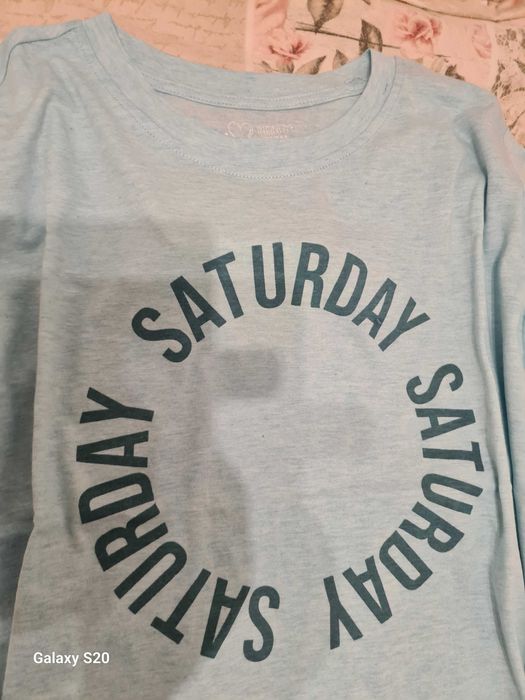 Koszulka damska jaśniutko niebieska z nadrukiem nowa Basic