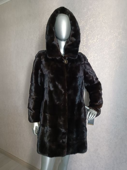 Розкішна норкова шуба, шубка. Поперечка. Як нова. 85 см