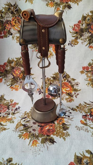 Набор бармена чайной церемонии,винтаж седло конный спорт,жокей,лошади