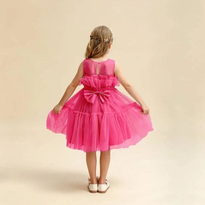 Дитяча сукня рожева пишна барбі Нарядное платье блакитна голуба