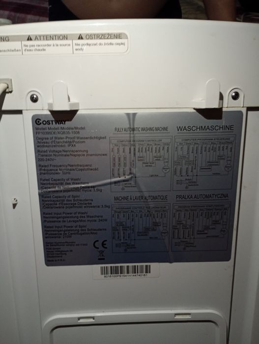 Pralka turystyczna z wirówka 240w 3.5