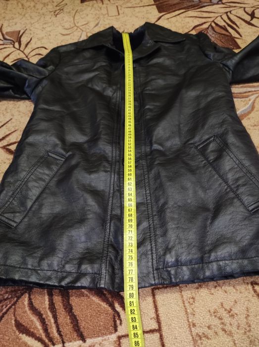 Зимняя Кожаная Куртка с Утеплителем М-ка Black
