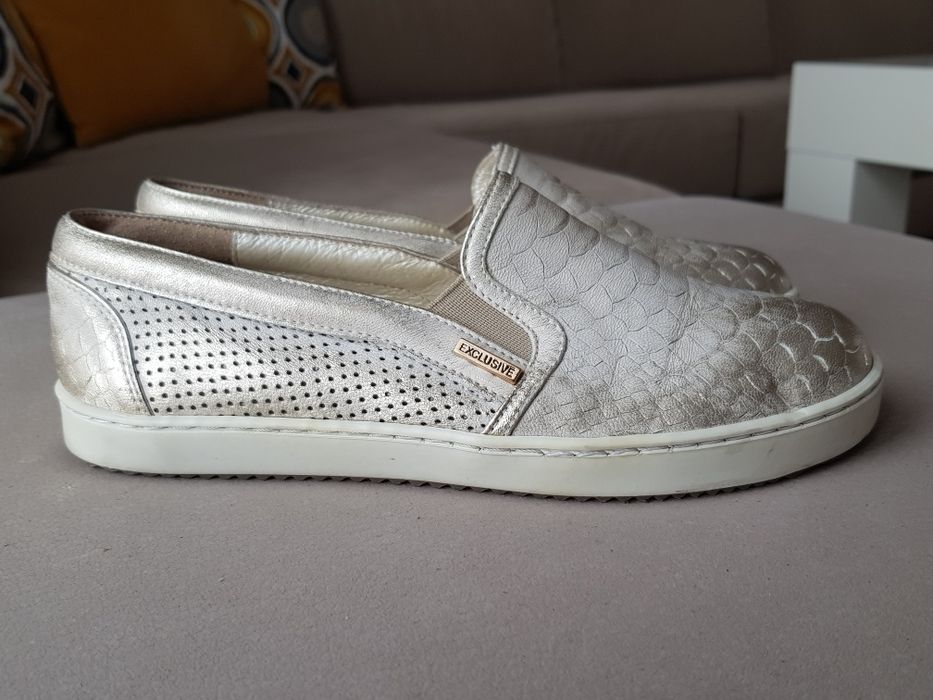 Półbuty, Mokasyny, Skora, rozm.37, IDEAŁ