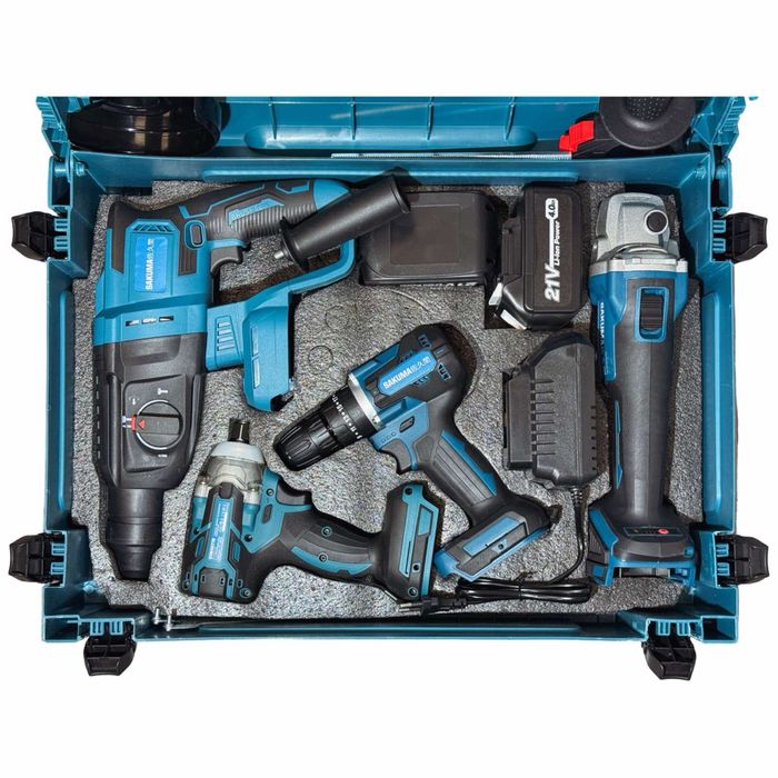 Набор 4 в 1 аккумуляторного инструмента SAKUMA BLUE CX4T