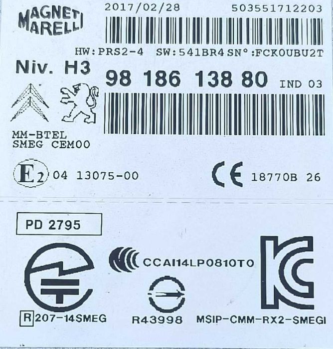 Rádio / Auto Rádio 9818613880 - CITROËN C4 CACTUS