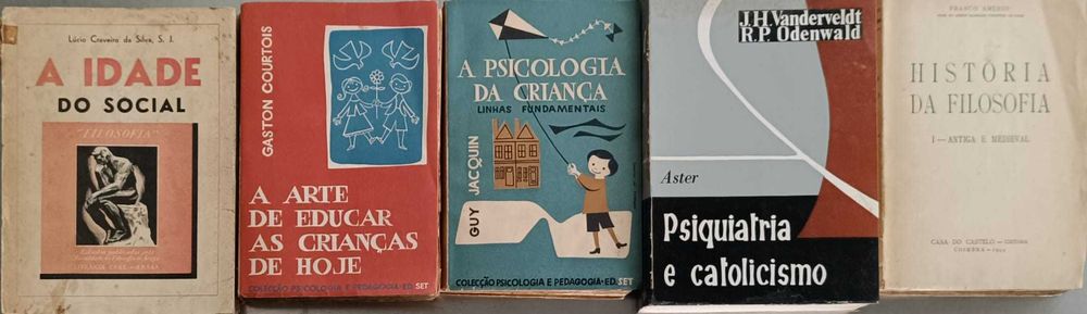 Livros antigos de História, Ciência, Biologia e Psicologia