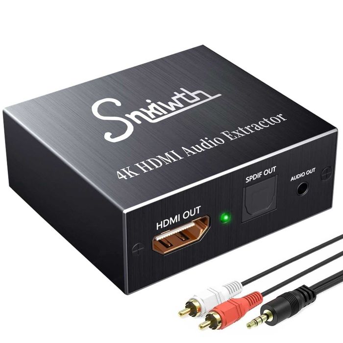 Snxiwth Ekstraktor audio HDMI, 4K 30Hz. Rozdzielacz audio HDMI 3,5 mm