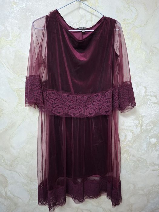 Сукня вечірня, святкова сукня, плаття  велюрове з фатином