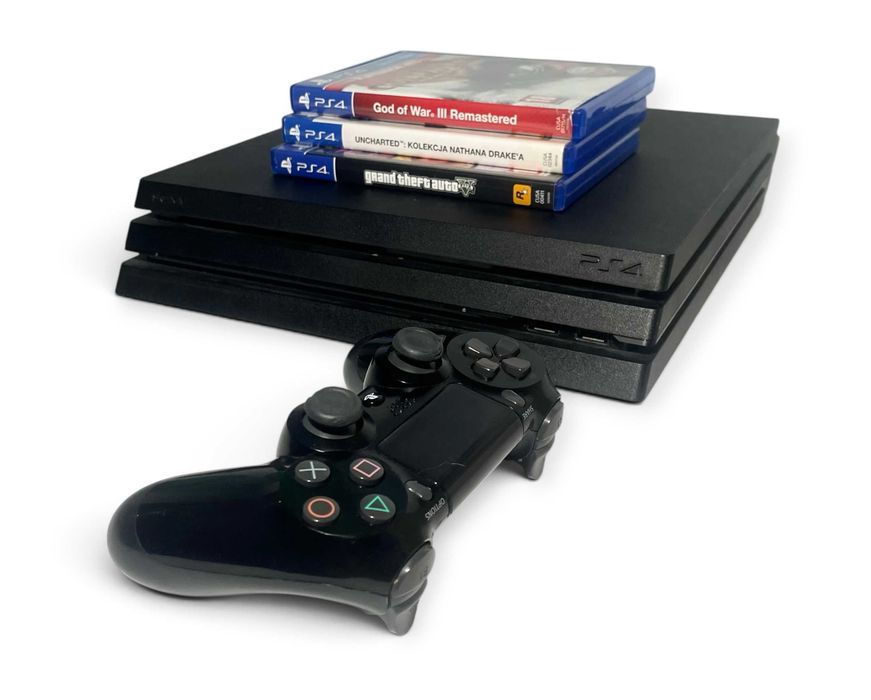 Sony PlayStation 4 Pro PS4 PRO 1TB CUH-7116B + 4 Gry + Pad DualShock 4 V2