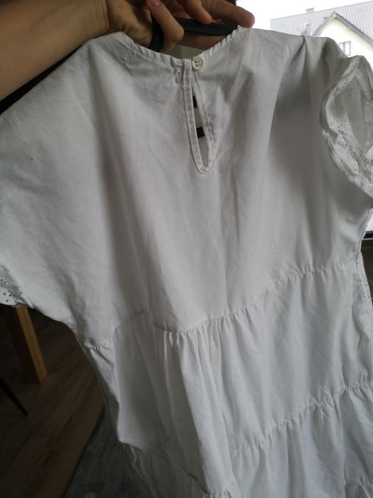 Biała sukienka boho vintage xs