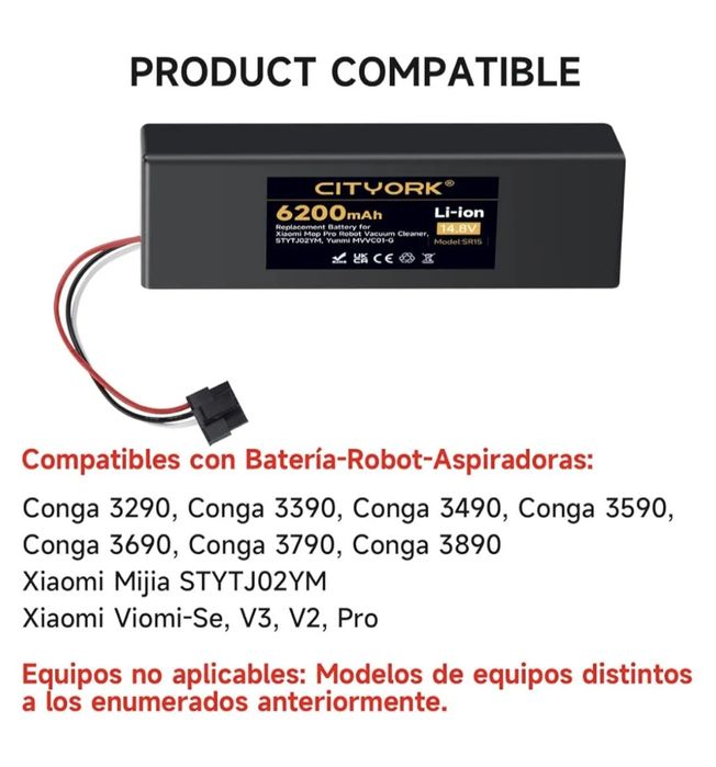 Bateria para aspirador robô