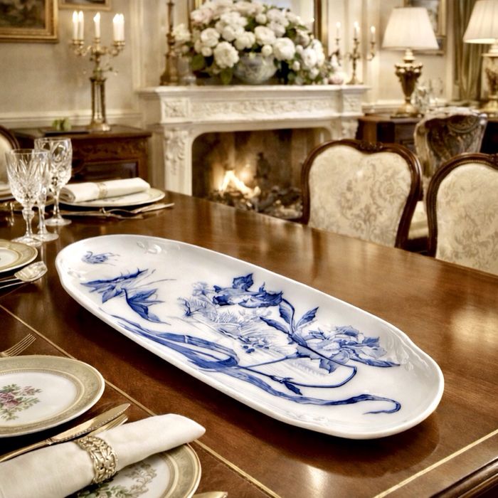 Villeroy & Boch  | Рідкісне антикварне блюдо музейний формат серія «Iris» (1895–1905 р.) | Редкостное антикварное блюдо, музейный формат, серия «Iris»