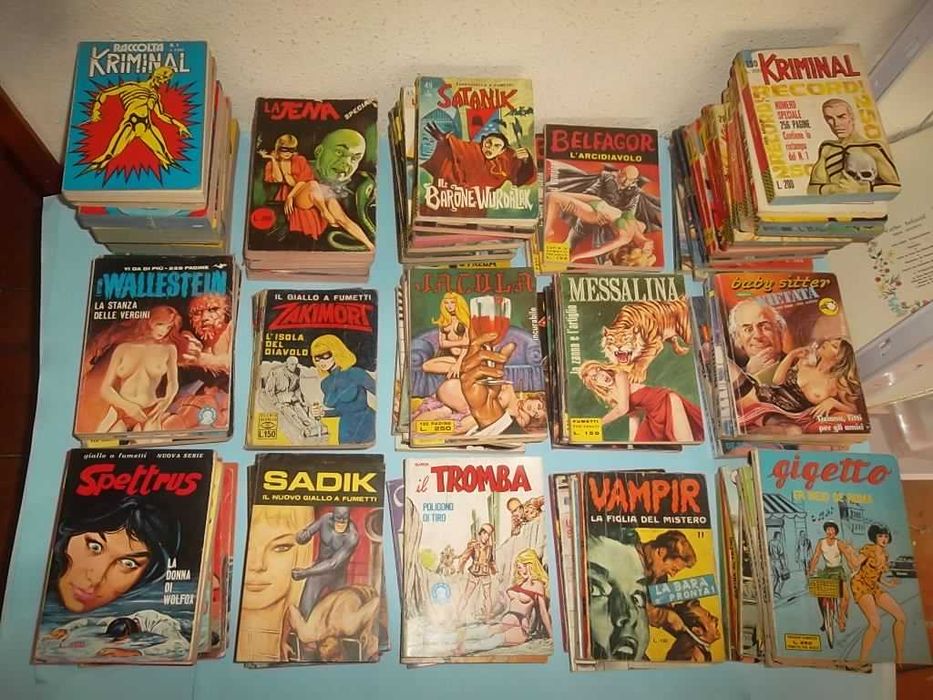Lote fumetti italianos eróticos/terror anos 60/70 Kriminal Satanik etc